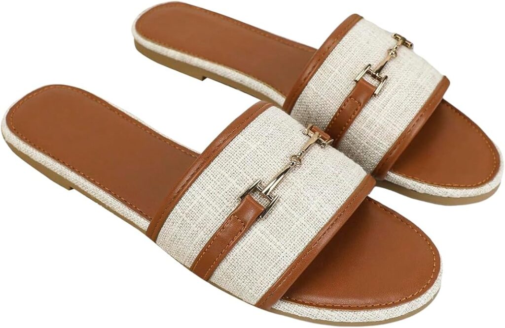 Verdusa Women's Open Toe Slides Single Band Slip On Flat Sandals Summer Shoes